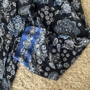 Navy blue floral pants from Loft